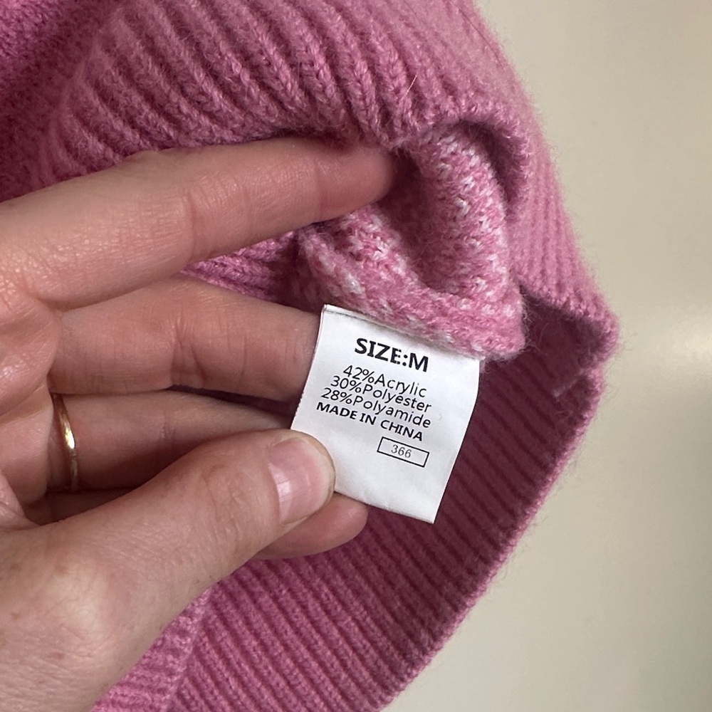 Versona Pink and White Heart Sweater - Picture 2 of 5